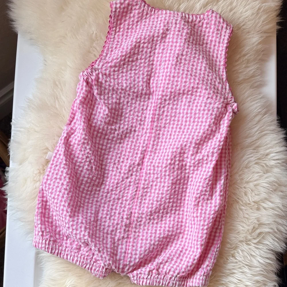 OshKosh B'gosh Pink Gingham Baby Romper size XL (12months)